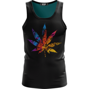 Marijuana Leaf Colorful Rainbow Logo Dope Tank Top