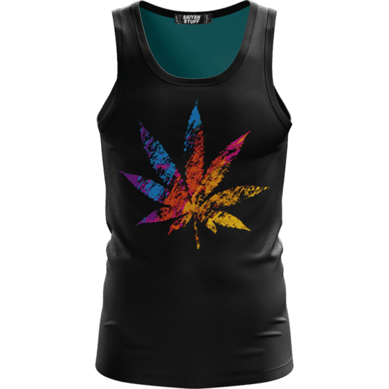 Marijuana Leaf Colorful Rainbow Logo Dope Tank Top