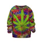 Marijuana Leaf Doodle Illustration Awesome Kids Sweater