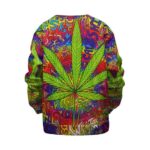 Marijuana Leaf Doodle Illustration Awesome Kids Sweater