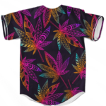 Marijuana Leaf Trippy Colors All Over Print Cool Baseball Jersey