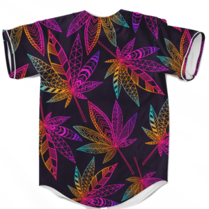Marijuana Leaf Trippy Colors All Over Print Cool Baseball Jersey