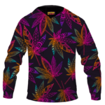 Marijuana Leaf Trippy Colors All Over Print Cool Hoodie