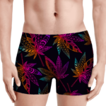 Marijuana Leaf Trippy Colors All Over Print Cool Men's Boxer