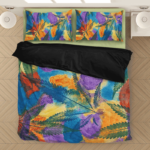 Marijuana Leaf Water Coloured Inspired Majestic Bedding Set