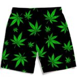 Marijuana Leaves Bright Neon Green Black Amazing Boardshorts