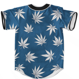Marijuana Leaves Cool All Over Print Dark Navy Blue Baseball Jersey