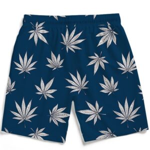 Cool Marijuana Leaves All Over Print Dark Blue Boardshorts