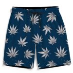 Cool Marijuana Leaves All Over Print Dark Blue Boardshorts