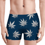 Marijuana Leaves Cool All Over Print Dark Navy Blue Men's Brief