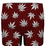 Marijuana Leaves Cool All Over Print Dark Red Men's Boxer
