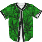 Marijuana Leaves Dope Dark Green Minimalist Baseball Jersey