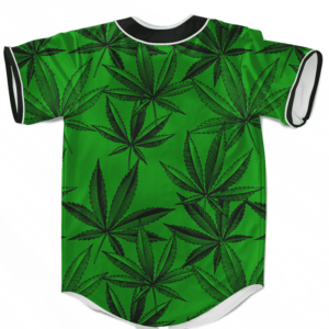 Marijuana Leaves Dope Dark Green Minimalist Baseball Jersey