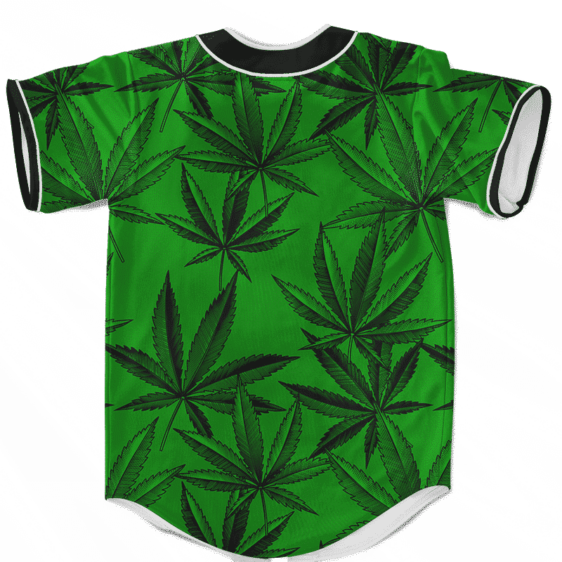 Marijuana Leaves Dope Dark Green Minimalist Baseball Jersey