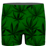 Marijuana Leaves Dope Dark Green Minimalist Men's Underwear