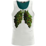 Marijuana Lungs Ganja Weed 420 Hemp White Simple Tank Top