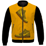 Marijuana Nike Inspired Air Jordan Sneaker Head Orange Bomber Jacket