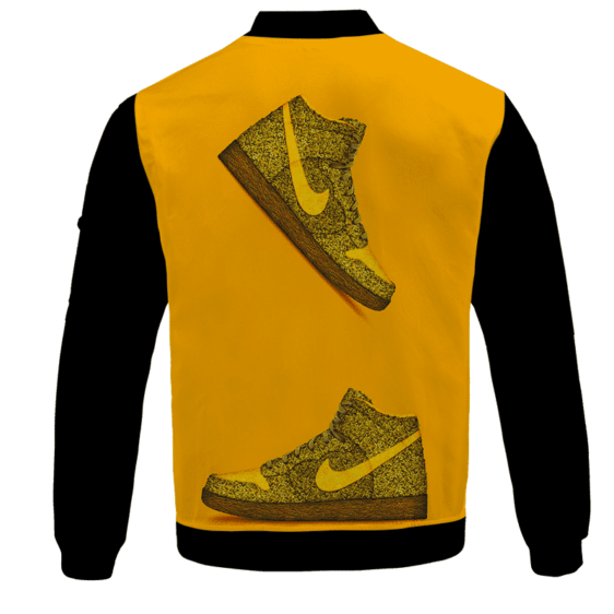 Marijuana Nike Inspired Air Jordan Sneaker Head Orange Bomber Jacket - back