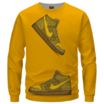 Marijuana Nike Inspired Air Jordan Sneaker Head Orange Sweater