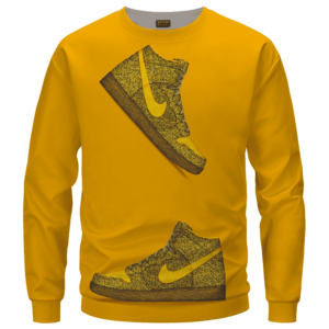 Marijuana Nike Inspired Air Jordan Sneaker Head Orange Sweater