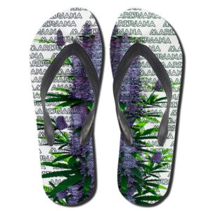 Marijuana Purple Flower Buds 420 Flip Flops Slippers