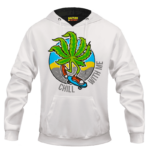 Marijuana Skater Chill With Me Dope Vector White Hoodie
