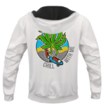 Marijuana Skater Chill With Me Dope Vector White Hoodie - BACK