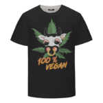 Marijuana Stoned Cow 100 Percent Vegan Awesome Dope T-shirt