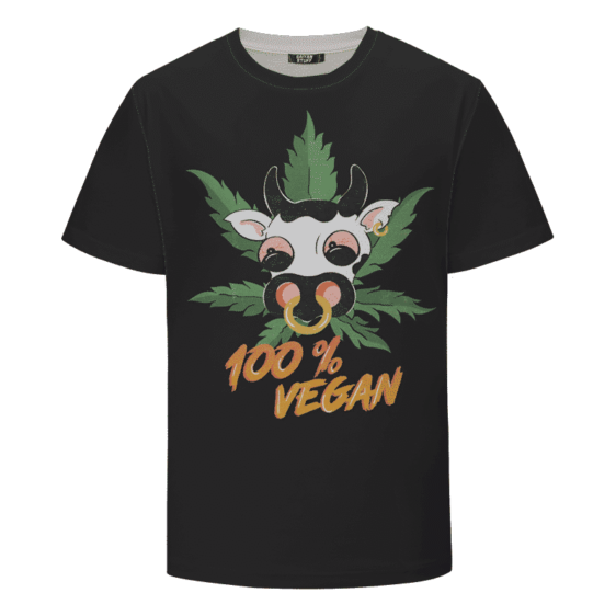 Marijuana Stoned Cow 100 Percent Vegan Awesome Dope T-shirt