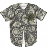 Marijuana Vector Logo Paisley Fabric Dark Awesome Baseball Jersey