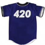 Marijuana Weed 420 Navy Blue Minimalist Awesome Baseball Jersey