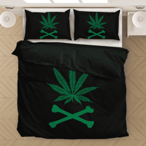 Marijuana Weed 420 Flag Inspired Black Excellent Bedding Set