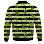 Marijuana Weed 420 Stripes All Over Bomber Jacket - BACK