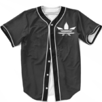 Marijuana Weed Adidas Addicted Logo Black Baseball Jersey
