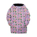 Marijuana Weed Joint Art Pattern Lovely 420 Kids Hoodie