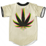 Marijuana Weed Trippy Colors Cool Awesome Baseball Jersey