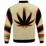 Marijuana Weed Trippy Colors Cool Awesome Bomber Jacket - back