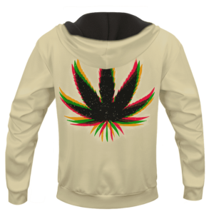Marijuana Weed Trippy Colors Cool Awesome Hoodie - BACK