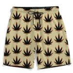 Amazing Marijuana Weed Trippy Colors Men's Beach Shorts