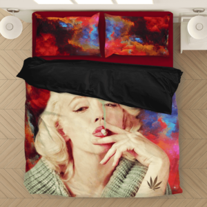 Marilyn Monroe Smoking Weed Amazing Rainbow Art Bedding Set