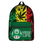 Mario Mushroom High Life Rasta Ganja Weed Dopest Backpack