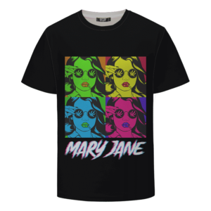 Mary Jane Salute Retro Trippy Weed 420 Marijuana T-Shirt