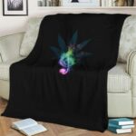 Minimalist G-Clef Music Note Marijuana Art Fleece Blanket
