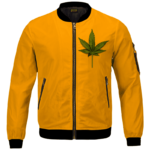 Minimalist Real Marijuana Leaf Awesome 420 Bomber Jacket