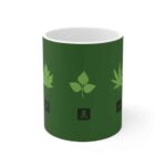 Minimalistic Marijuana Leaf Symbols Design Coffee Mug