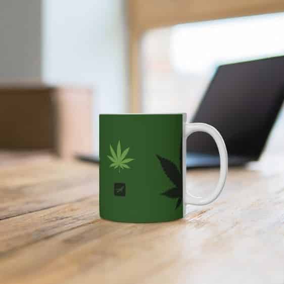 Minimalistic Marijuana Leaf Symbols Design Coffee Mug