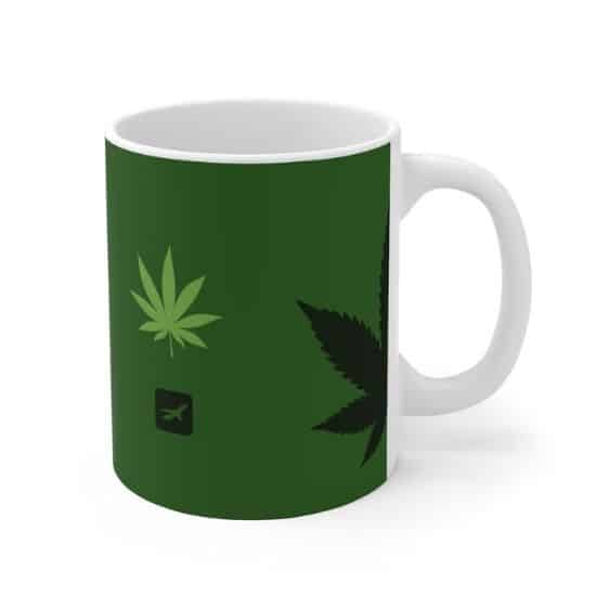 Minimalistic Marijuana Leaf Symbols Design Coffee Mug