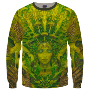 Mother Nature Cannabis Inspired Art All Over Crewneck Sweatshirt