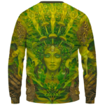 Mother Nature Cannabis Inspired Art All Over Crewneck Sweatshirt - Back Mockup
