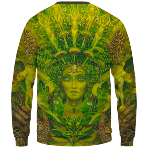 Mother Nature Cannabis Inspired Art All Over Crewneck Sweatshirt - Back Mockup